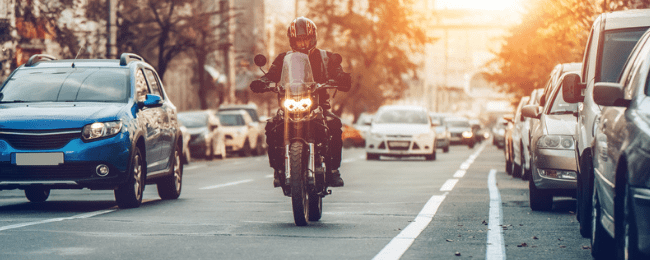 Man driving motorcycle who is making a motorcycle accident claim